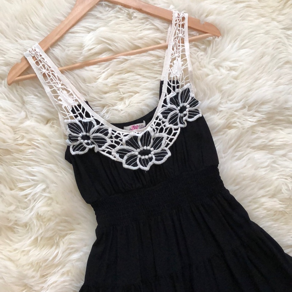 Summer jersey dress - crocheted detail